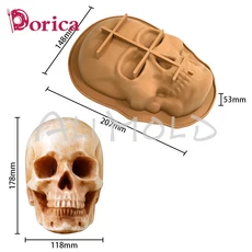 3D 광대 해골 마스크 무스 케이크 몰드 초콜릿 실리콘 DIY 할로윈 유령 석고 모델 주방 제빵기 액세서리, 01 빠른  Mainland, 09 MC 483