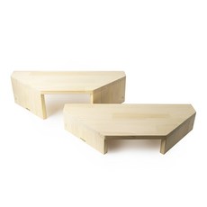 제임스마켓 원목 모니터 코너받침대 원목선반, H140, 1Ea