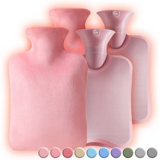 아뜰라임 오래가는 보온 물주머니 핫팩 + 찜질팩 커버 세트 1L 2L, 피치핑크 2L, 2개