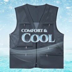 [인쇄가능] 여름 남여공용 망사조끼. [ 95~110 사이즈 7가지 컬러 ] 지퍼 주머니 작업조끼 낚시조끼 마트조끼 다용도조끼 단체조끼 행사조끼 현장조끼 배달조끼