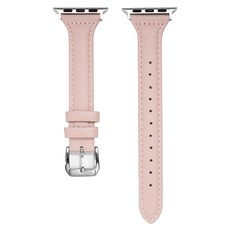 사라밴드 애플워치 호환 데일리 레더 스트랩, 42/44/45/46/49mm, 핑크, 1개