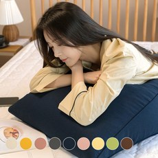 플랫화이트 솜중량 UP 목까지 받쳐주는 방수 빵빵한 삼각등받이 쿠션, 네이비