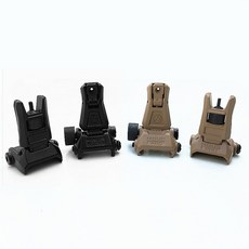 MAGPUL MBUS PRO 맥풀 메탈 폴딩 프론트 리어 사이트 세트 기계식 스코프 조준기, 1개, 블랙