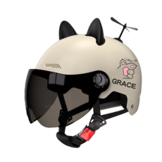 MILLANDA 헬멧 전동차 헬멧 3C 인증 전동차 헬멧 오토바이 헬멧 사계절 헬멧, 블랙미러, 대나무잠자리-흰색