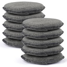 10팩 왁스 어플리케이터 패드 손가락 포켓이 있는 극세사 자동차 청소 연마용 파란색, Gray