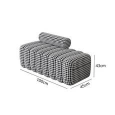 애벌레 소파 3인용 벤치쇼파 고객 디자인 패브릭 A타입 지브라 오프 80X45X43, 하운드투스 100x45x43 쿠셔닝