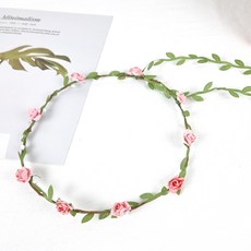 셀프 웨딩 촬영용 조화 화관 꽃머리띠, 화관 C타입 - 핑크