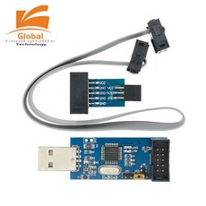 10핀 6핀 어댑터 보드 USBASP USBISP AVR 프로그래머 USB ATMEGA8 ATMEGA128 ATtinyCANPWM 10핀 와이어 모듈 DIY, 1