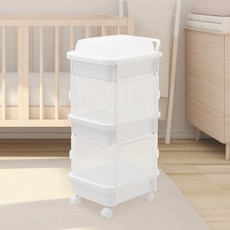 다용도 트롤리 큐브 기저귀 정리함, 1개, 직 화이트