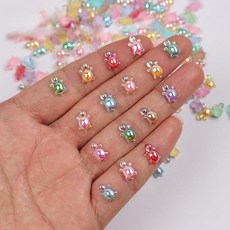 미니 거북이 파츠 악세사리 네일 글리터 장식 행운거북이, 1. 7x11mm 오로라 거북이 50개