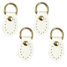 가죽 가방 부자재 손잡이 라운드 스트랩 D링 연결고리, 4개, 아이보리