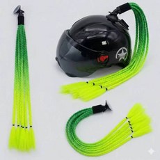 시엔케이/ 스쿠터 오토바이 헬멧 포니테일 장식용 액세서리, 형광그린