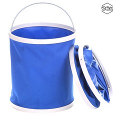 접이식양동이 세차용 대용량 물통 휴대용 바케스 캠핑용 드럼 접이식물통11L 블루