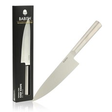 Babish 20.3cm(8인치) 셰프 나이프 - 고탄소 1.4116 독일 스틸 주방 나이프 다지기 슬라이싱 깍둑썰기 및 일상 준비를 위한 풀 탱 면도날 샤프 블레이드, Stainless Blade & Handle