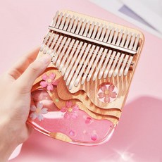 미니 칼림바 휴대용 손가락 피아노 뮤지컬 입문자용, 17 음색 고양이 +케이스