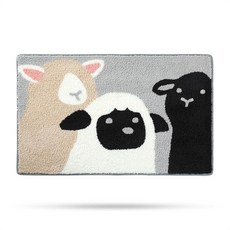 MoleSUN 선캡 귀여운 양 욕실 러그 매트 미끄럼 방지 부드러운 샤워 러그 재미있는 플러시 극세사 수분 흡수 섀기 바닥 어린이 방 침실 주방용 (양 40.6 x 61, Sheep