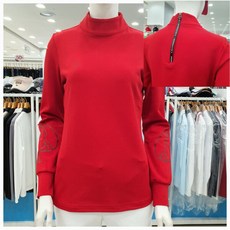 디즈니골프 여성용 FW 뒤지퍼 반목티셔츠 DN3LTS016RD_GN