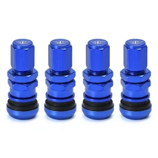 4개/대 유니버설 오토바이 자동차 바퀴 튜브리스 타이어 밸브 공기 캡 줄기 알루미늄 금속 VR-WR11, 1)BLUE PQY LOGO, 01 BLUE PQY LOGO