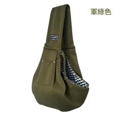 寵物單肩包 貓狗通用 解放雙手, 軍綠色 - 抓毛材質 滌 帶手機口袋, 1個