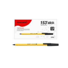 모나미 153 스틱 유성볼펜 1.0mm x 12p, 1.0mm Black, 1개