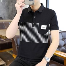 2026男士夏季Polo衫短袖休閒衫 男 高爾夫球衫 條紋Polo衫 短袖運動商務翻領T恤 輕薄透氣潮流POLO衫時尚男裝