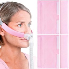 STSTR 2pcs SATIN 새틴 CPAP MASK 마스크 STRAP 스트랩 COVER 오버s SOFT 소프트 SILK 실크 HeadgEAR 이어 PADS 패드 Unive, Pink, 2pcs