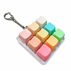 하늘움 파스텔 키캡 키링 키보드 열쇠고리 9구, 파스텔 고양이, 1개