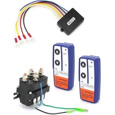 QWORK 무선 원격 제어 윈치 키트 - 12V 250A 솔레노이드 릴레이 접촉기 2개 리모컨 트럭 ATV SUV 호환 2000-5000파운드, QWORK 무선 원격 제어 윈치 키트 - 12V 250