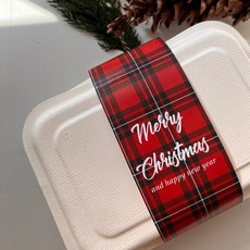 크리스마스 띠지 포장지 선물포장 띠종이 리본, 30매, 크리스마스체크