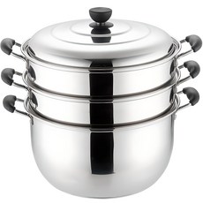QUEEN SENSE 雙耳不鏽鋼3層蒸鍋+鍋蓋, 32cm, 1組