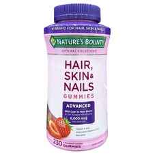 Nature's Bounty 頭髮、皮膚及指甲軟糖，草莓風味，含生物素，230粒, 1個, 230顆
