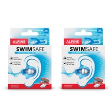 Alpine SwimSafe 荷蘭製游泳防水耳塞兩入組，游泳耳塞，防水耳塞，水上活動耳塞，舒適柔軟，可重複使用, 白藍, 2個
