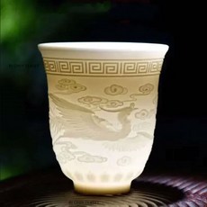 FREELIFE 부티크 세라믹 찻잔 명상 컵 수제 차원 구호 차 그릇 중국 세트 액세서리 마스터, C2 - 7.5X8.5CM 150ML-596