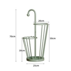 傘架 雨傘收納架 家用入戶門口大容量掛傘架 奶油風鐵藝網紅墻角放傘桶, 護眼綠, 1個