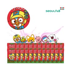 서울에프엔비 뽀로로 딸기우유 140ml 24팩 1박스 밀크 아이들간식 멸균우유, 3.36L