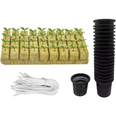 Iceyyyyy 76Pcs 수경 재배용 메쉬 넷 컵 키트 - 20팩 2인치 슬롯형 냄비 1.5x1.5인치 스톤울 스타터 플러그, 1개