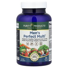 Purity Products 퓨리티프로덕츠 남성용 퍼펙트 멀티 90 SlipTech 정 보충제, Purity Products, Men's Perfect, 1개