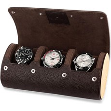 가디언즈 네스트 3 남성용 시계 여행용 케이스 - PU 가죽 및 목재 상자 정리함 스크래치 방지 보관 여행 일상적인 사용을 위한 보호 홀더하바나