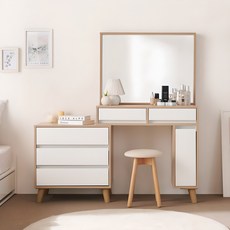 퍼니하우스 헤라 확장형 와이드 서랍형 안방 거실 수납 책상 화장대 일반화장대, 오크화이트