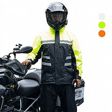 SUB22 오토바이 퀵서비스 비옷 배달 우의 상하의 세트, 네온그린