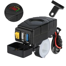 20-80V 전자 자전거 핸들 바 USB 충전기 24V 36V 스쿠터 오토바이 QC3.0 휴대 전화에 한 빠른, 02 red