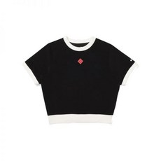 국내매장판 디아도라 카리나 테리 링거 반팔 티셔츠 우먼 블랙 554377