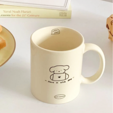 Eonni's Pooh 열공 멍멍이 도자기 커피 주스 머그컵, 열공 머그컵(coffee please), 2개