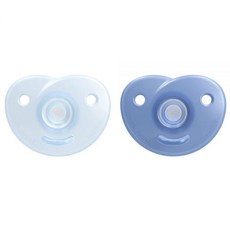 Philips Avent Soothie 하트 젖꼭지 3-18개월 핑크라이트 핑크 2팩 SCF09912, 블루/라이트 블루