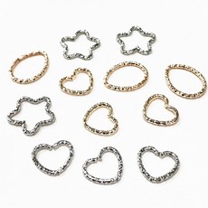 (10개)하트 별 물방울 오링재료 매탈연결고리부자재, (Q02)KC골드 하트모양 10개입, 1세트