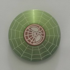 고급 합금 피젯 스피너 성인용 데스크테리어 안티 스트레스 토이 (회전 시간 오래감), [정밀 가공 커버] 원형 녹색 스파이더