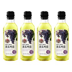 CJ제일제당 백설 포도씨유 500ml x 4개 식용유