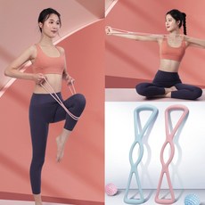 1p/2p 고탄력 스트레칭 로프 밴드 튜빙 요가 고무 홈트 기구 맨몸 허리 어깨 팔 운동, 스카이, 1개