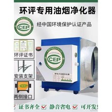 油污分離器 油煙凈化器 小型商用 家用 管道安裝 餐飲廚房飯店 燒烤擺 地攤凈化器, 1個, 4000風量(送軟管配件),兩邊圓口18公分【軟管證書支架】