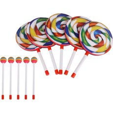 러버뮤직 5PCS 막대팝 모양 드럼 핸드드럼 음악 사운드 악기 컬러풀